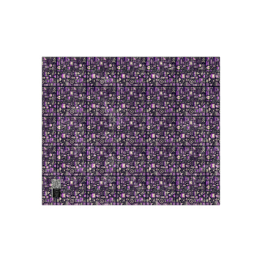 Digital Nostalgia Remix Modern Vintage Fusion Crushed Velvet Blanket - 8404 Design-54