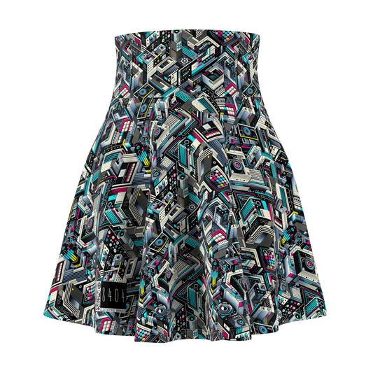 Tech-Forward Graphics Tech-Forward Streetwear Blending Human Creativity With Ai Innovation Women's Skater Skirt - 8404 Design-47