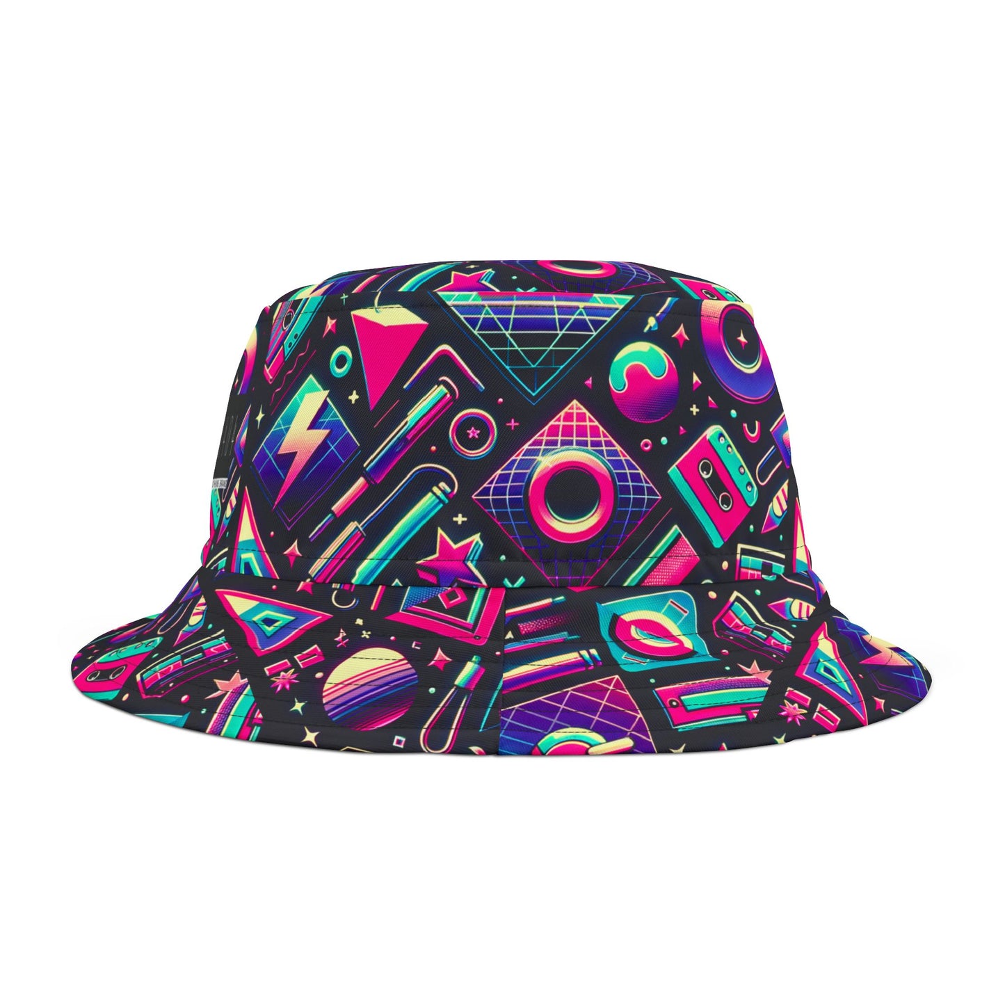 Neon Retro Revival Retro Futurism Bucket Hat - 8404 Design-61