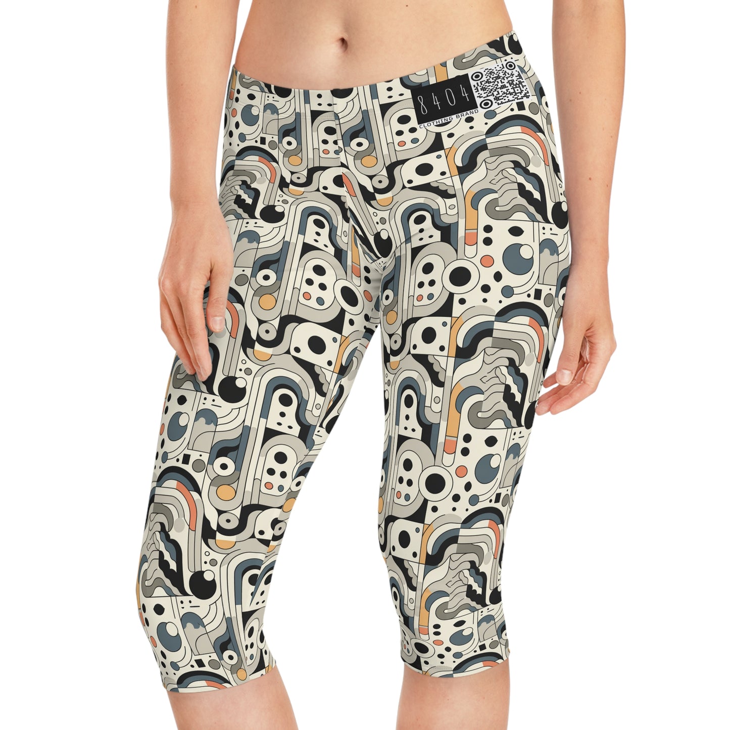 Modern Minimalism Minimalist Tech Women's Capri Leggings - 8404 Design-60