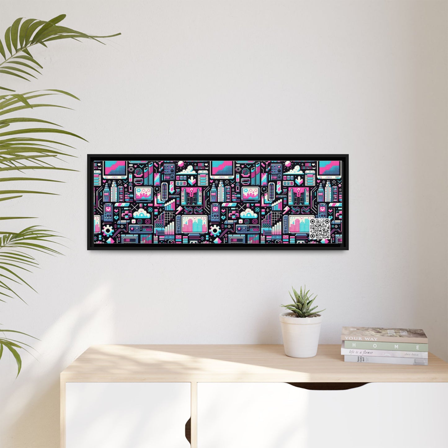 Digital Rebellion Youthful Streetwear with a Rebellious Digital Twist Matte Canvas, Framed (multi-color) - 8404 Design-71 B