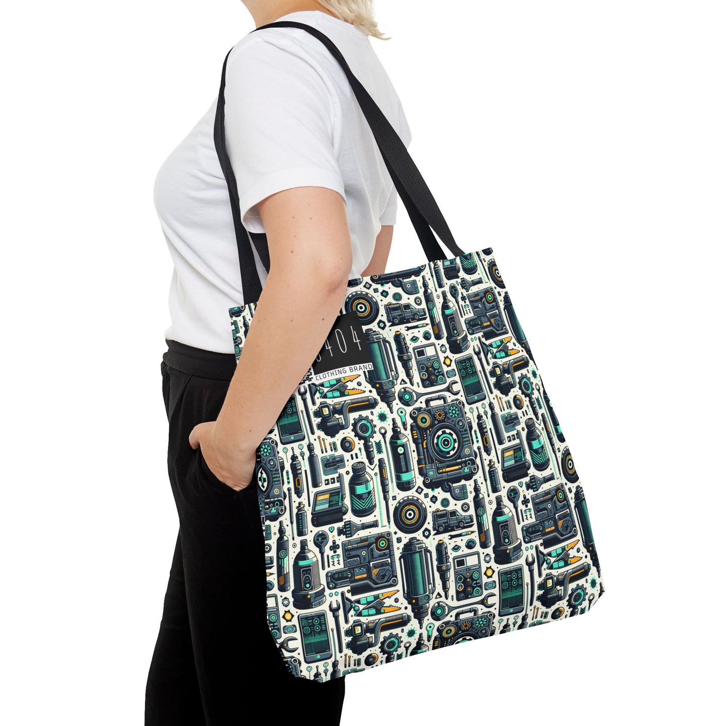 Tech Utility Fusion Modern Tech Streetwear Tote Bag - 8404 Design-53