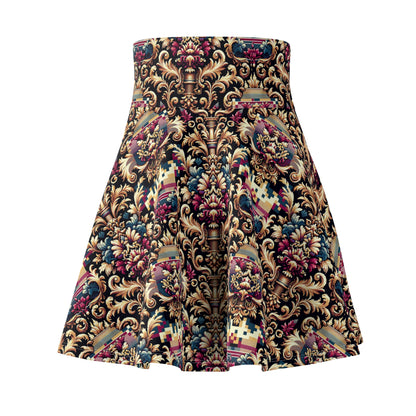 Digital Renaissance Modern Baroque Fusion Women's Skater Skirt - 8404 Design-53