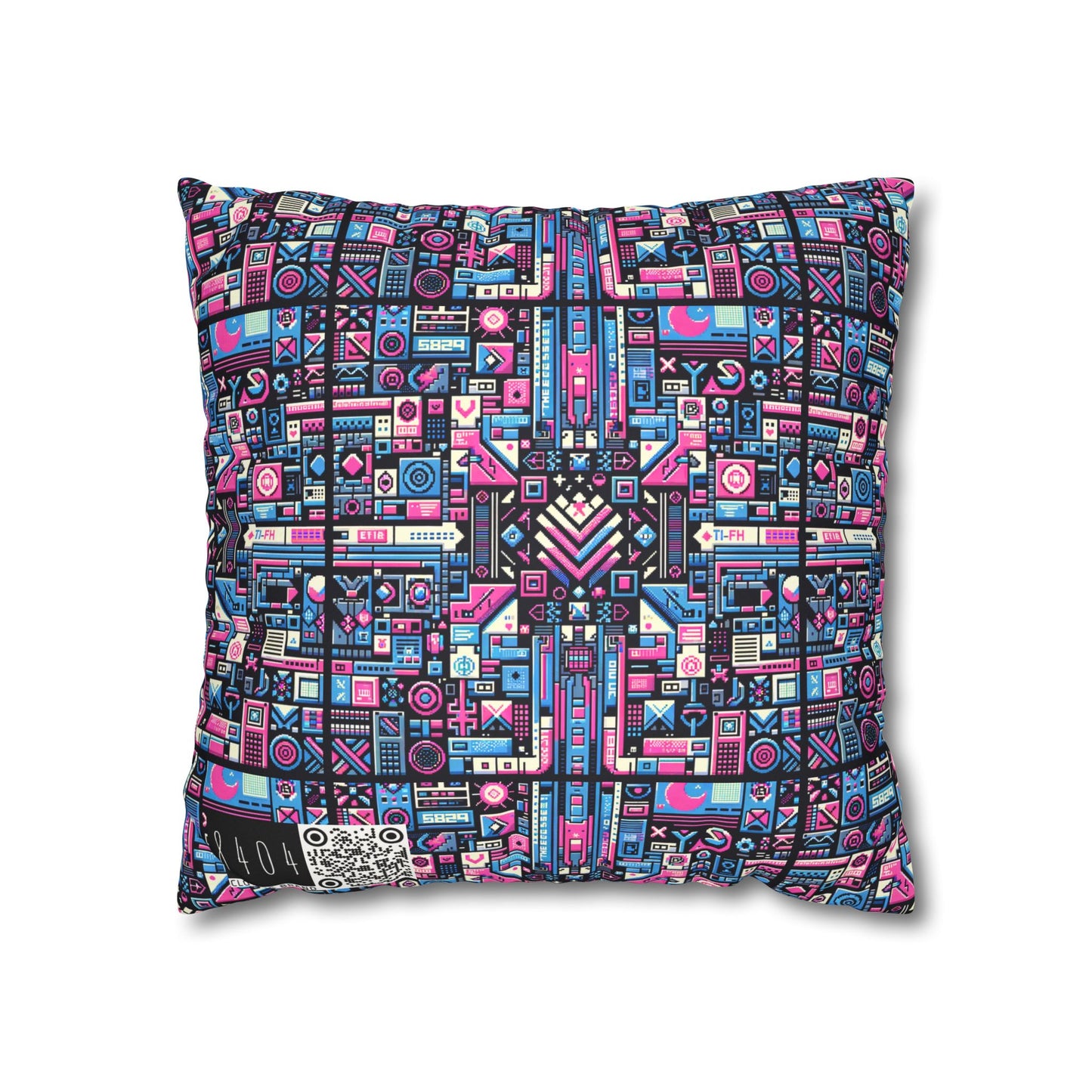 Digital Rebellion Youthful Streetwear with a Rebellious Digital Twist Faux Suede Square Pillowcase - 8404 Design-65