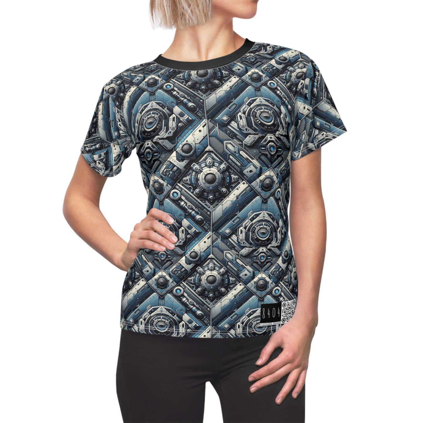 Tech Utility Fusion Tech-Forward Utility With a Futuristic Edge Women's Cut & Sew Tee - 8404 Design-43