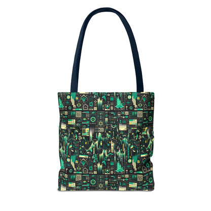 Digital Dystopia Tech Noir Tote Bag - 8404 Design-63