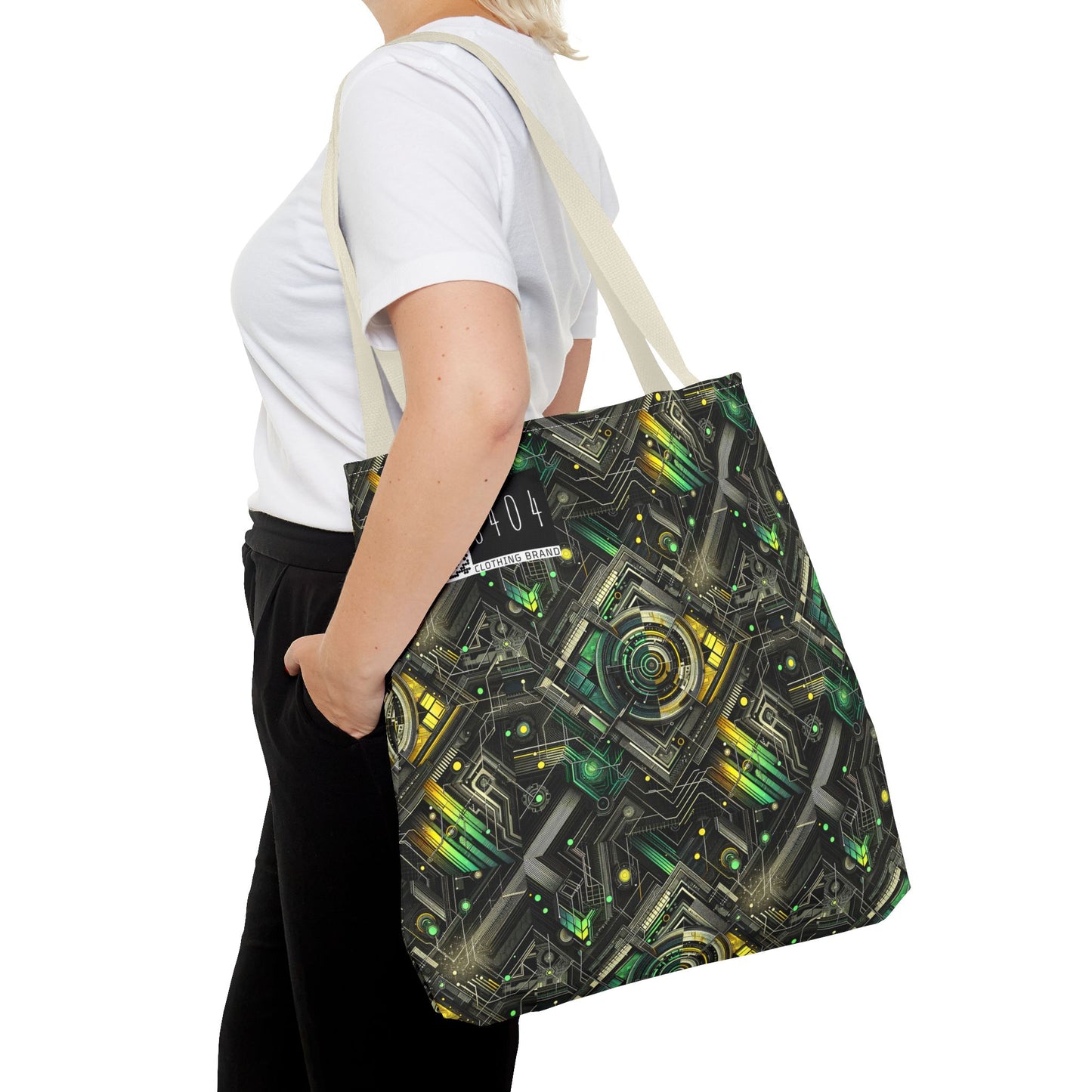 Tech Noir Graphics Tech-Inspired Streetwear Tote Bag - 8404 Design-57