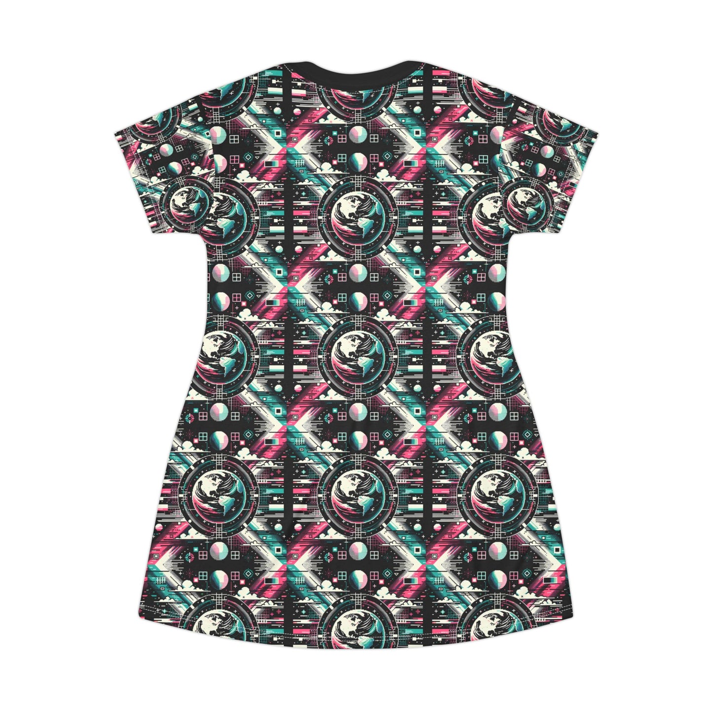 Digital Artistry Digital-native Streetwear T-shirt Dress - 8404 Design-62