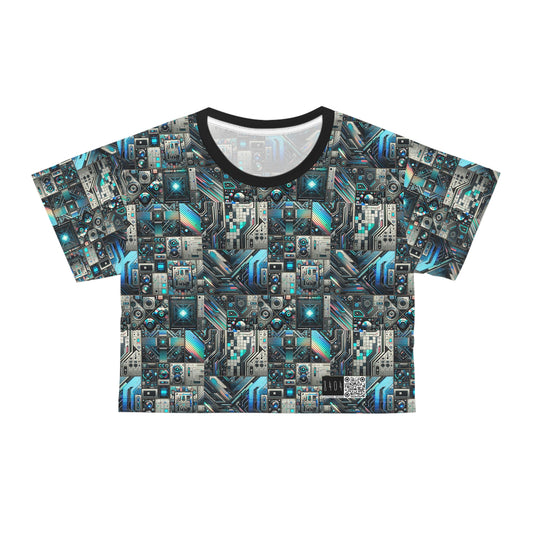 Tech-Infused Futurism Sleek Tech Edge Crop Tee - 8404 Design-48