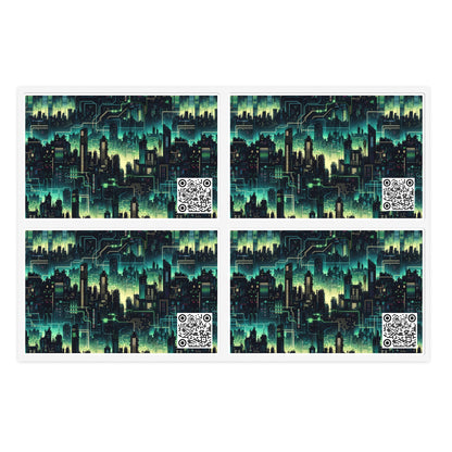 Tech Noir Aesthetics Tech-Forward Urban Dystopia Sticker Sheets - 8404 Design-72