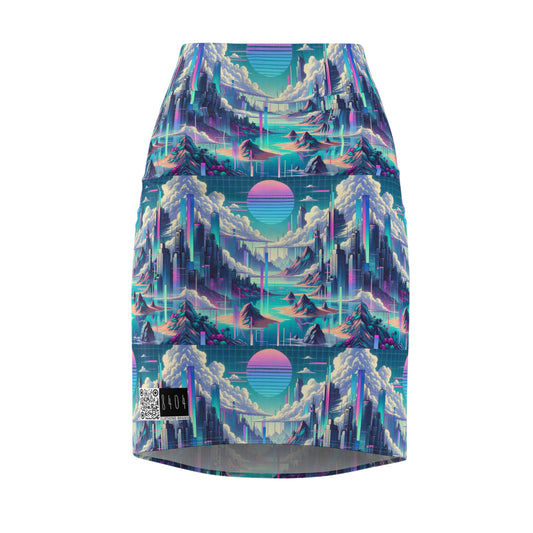 Digital Dreamscapes Digitally-Inspired Streetwear With a Dreamy, Surreal Twist Women's Pencil Skirt - 8404 Design-53