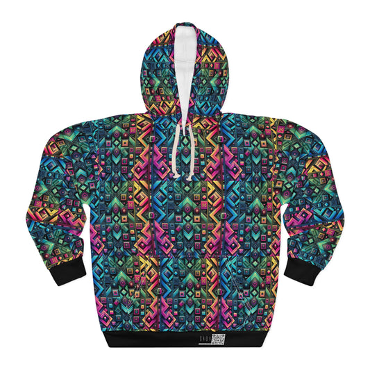 Tech-Inspired Graphics Cyberpunk Cool Pullover Hoodie - 8404 Design-58