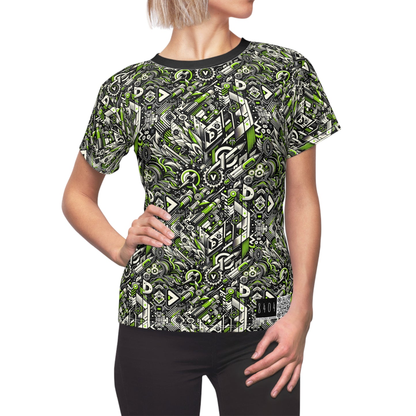 Graffiti Tech Fusion Bold Streetwear Fusion Women's Cut & Sew Tee - 8404 Design-59