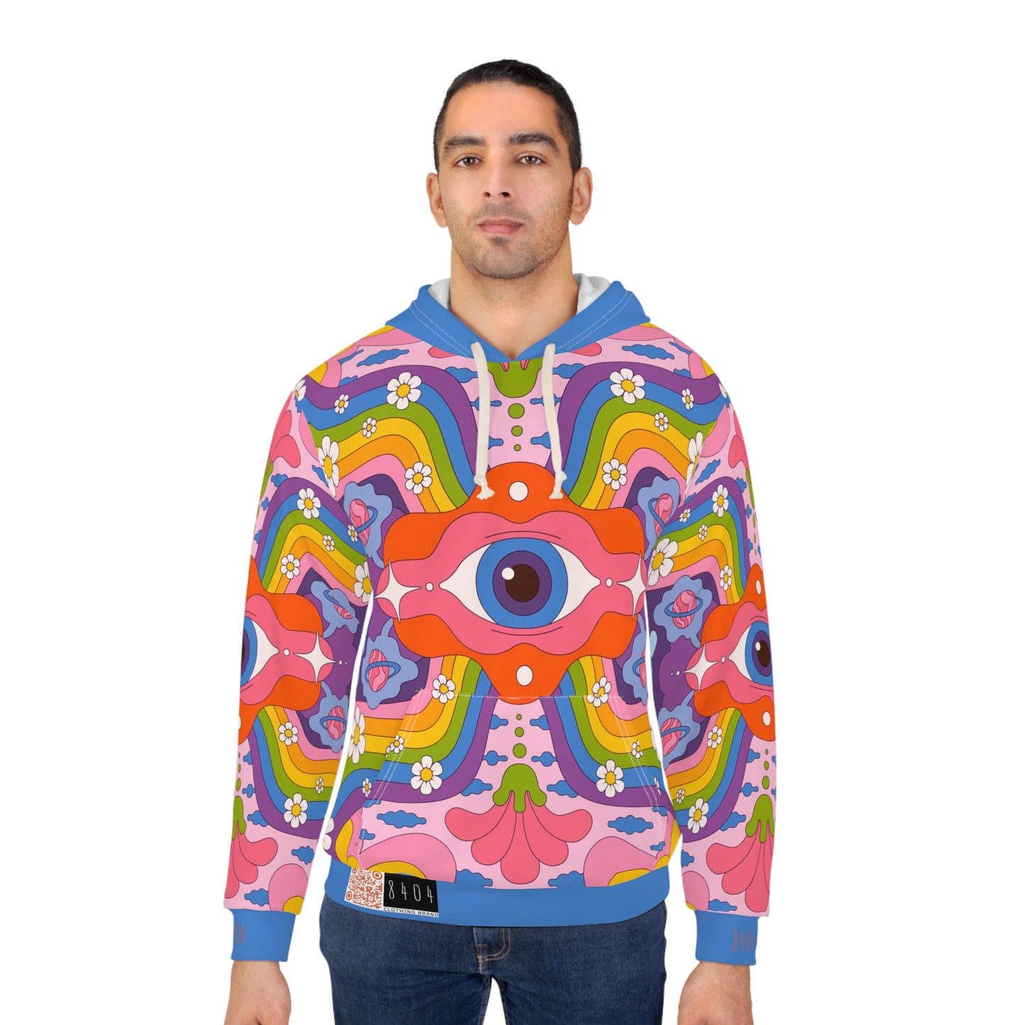 8404's Unisex Adult "The Eye of Trance in Blue" Fashion Pullover Hoodie