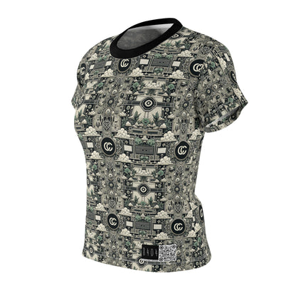 Cyber Garden Party Tech Garden Extravaganza Women's Cut & Sew Tee - 8404 Design-54