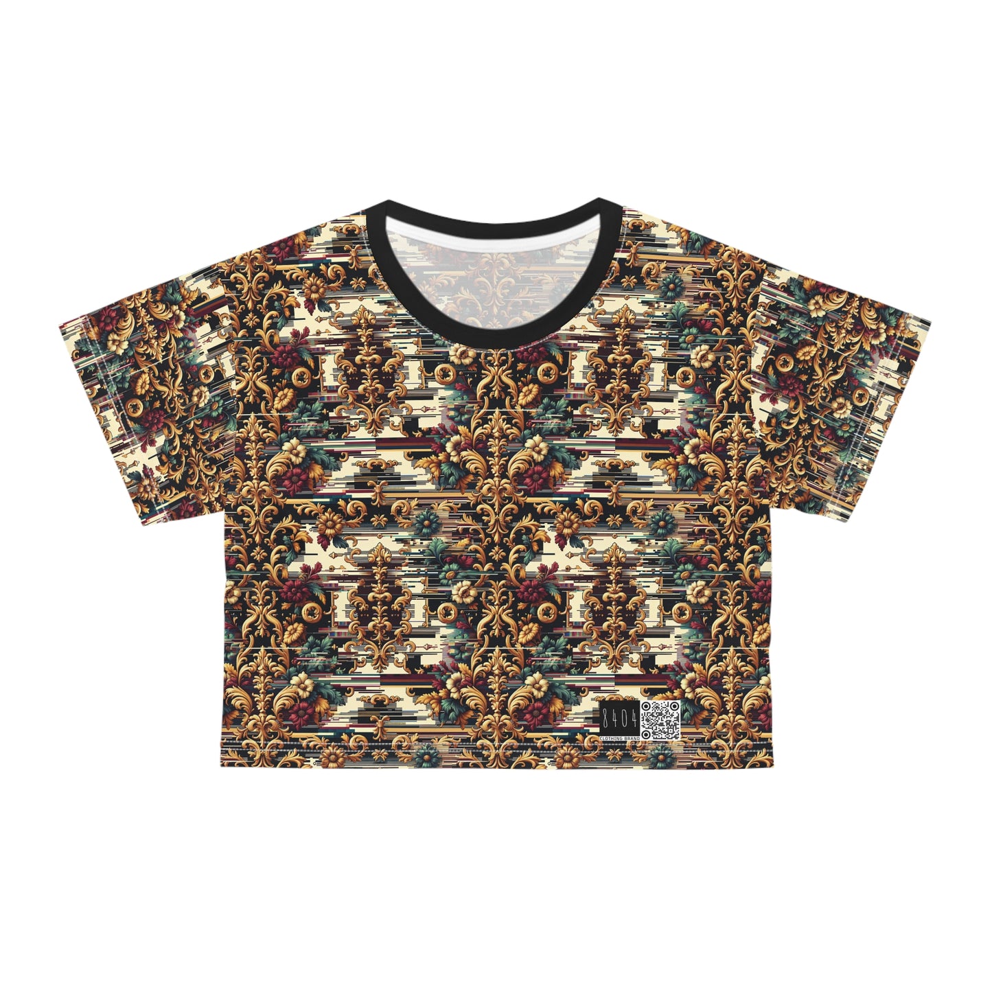Digital Renaissance Modern Baroque Fusion Crop Tee - 8404 Design-63