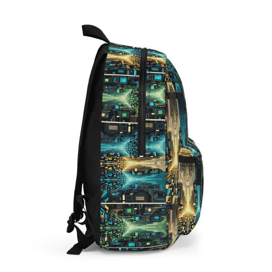 Cyber Punk Graphics Tech-Inspired Cyberpunk Backpack - 8404 Design-67