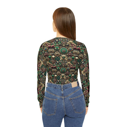 Neo-Dandyism Modern Dandy Streetwear Women's Long Sleeve V-Neck Shirt - 8404 Design-54
