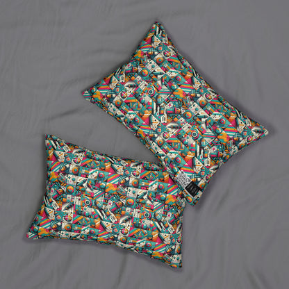 Graffiti Fusion Modern Street Art Fusion Spun Polyester Lumbar Pillow - 8404 Design-58 B
