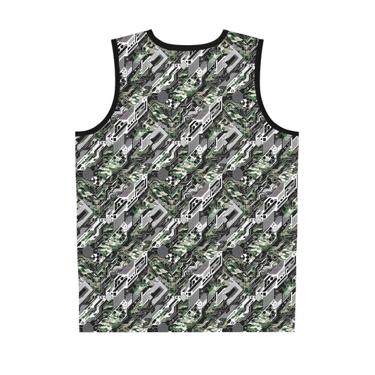 Tech Camo Fusion Tech-Forward Streetwear With a Futuristic Edge Basketball Jersey - 8404 Design-46