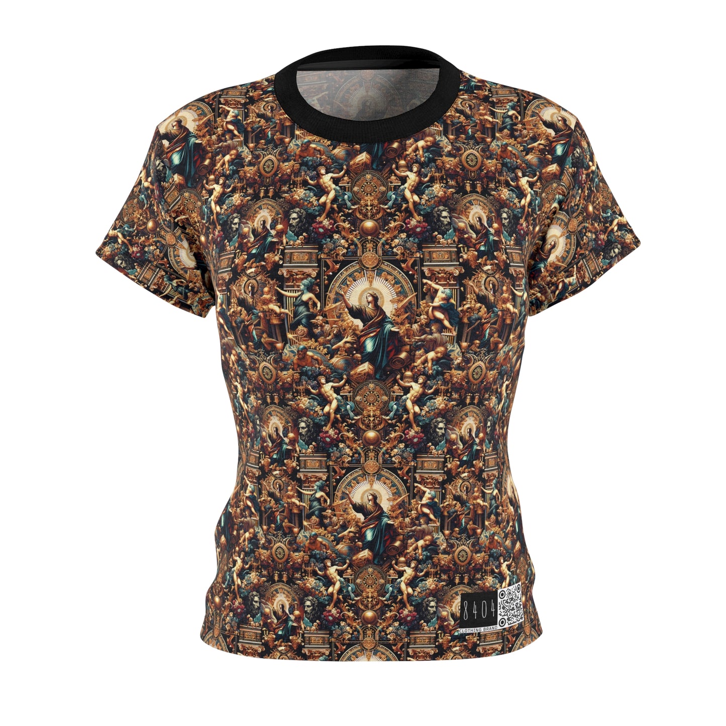 Digital Renaissance Luxurious Streetwear Inspired By Classical Art With a Modern Twist Women's Cut & Sew Tee - 8404 Design-64