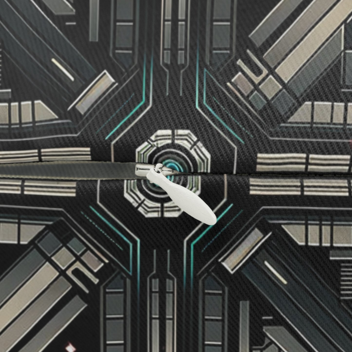 Tech Noir Futuristic Tech Aesthetic with a Dark Twist Spun Polyester Lumbar Pillow - 8404 Design-59 B