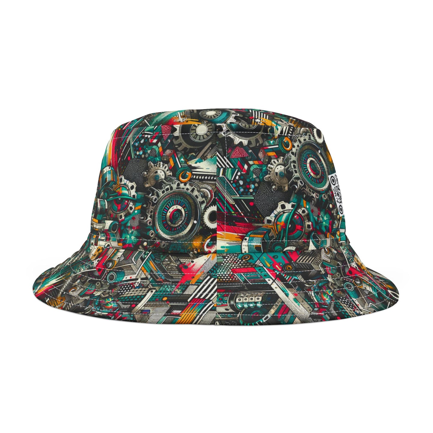 Urban Graffiti Fusion Eclectic Street Art Meets Modern Tech Culture Bucket Hat - 8404 Design-51
