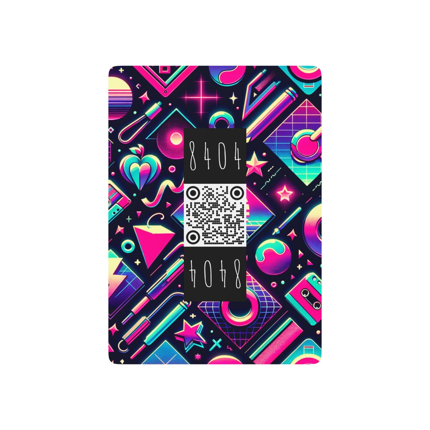 Neon Retro Revival Retro Futurism Poker Playing Cards - 8404 Design-61 B