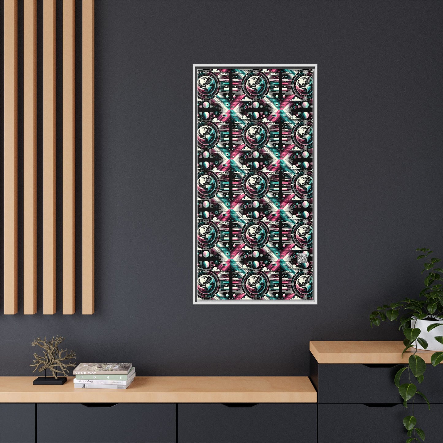 Digital Artistry Digital-native Streetwear Matte Canvas, Framed (multi-color) - 8404 Design-62 B