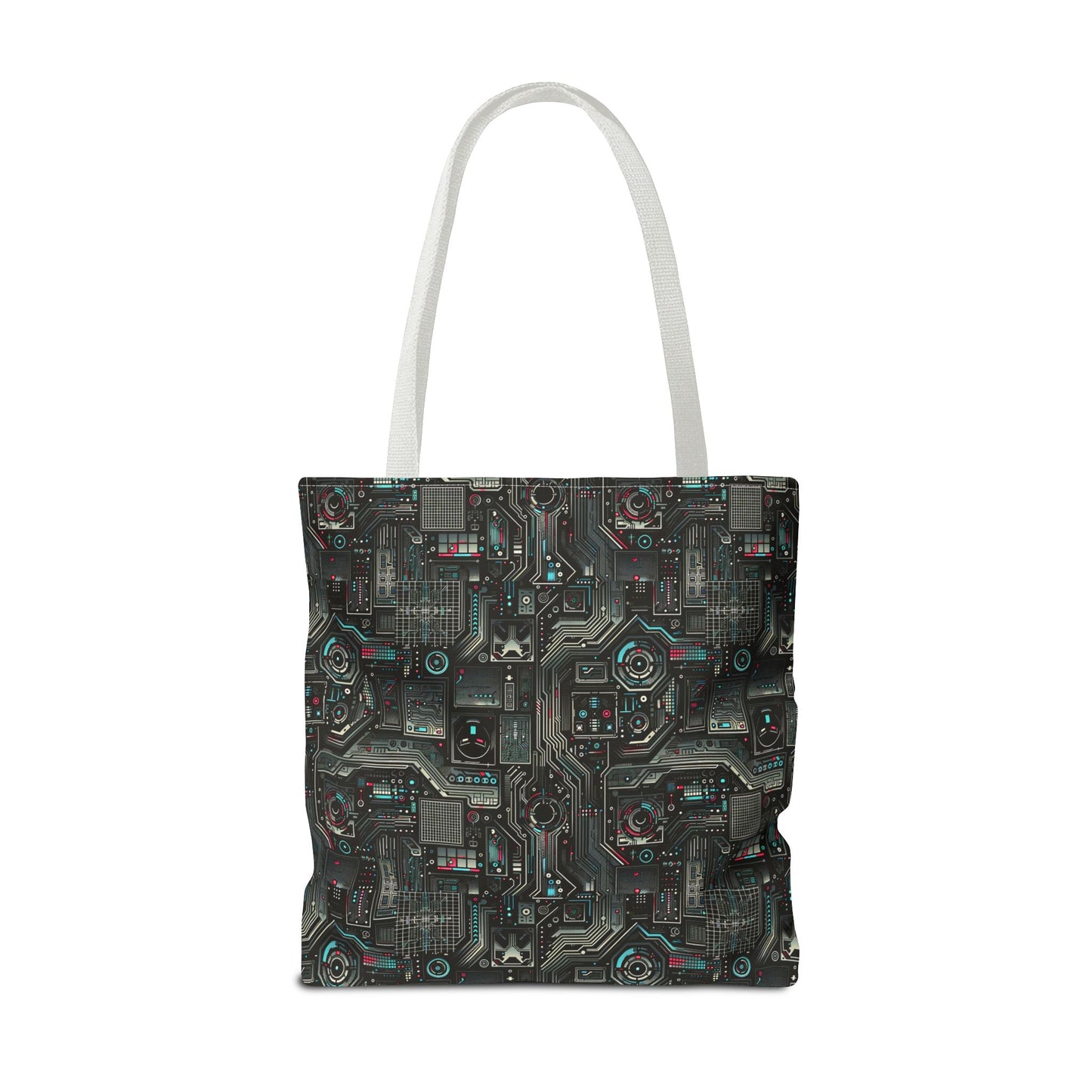 Tech Noir Aesthetics Sleek Tech Streetwear Tote Bag - 8404 Design-52
