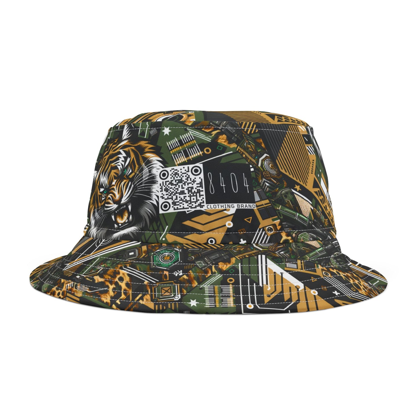 Neo-Camo Fusion Tech-Forward Streetwear Bucket Hat - 8404 Design-58