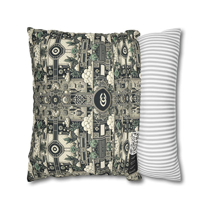 Cyber Garden Party Tech Garden Extravaganza Faux Suede Square Pillowcase - 8404 Design-54