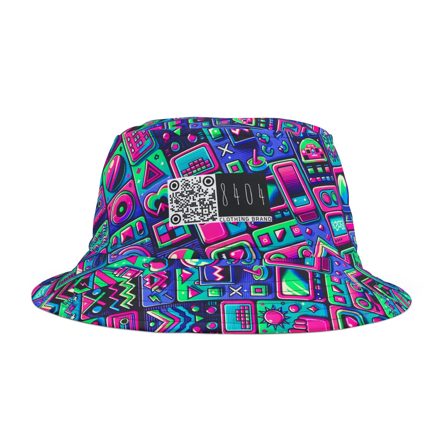 Neon Retro Revival Retro Futurism Bucket Hat - 8404 Design-60