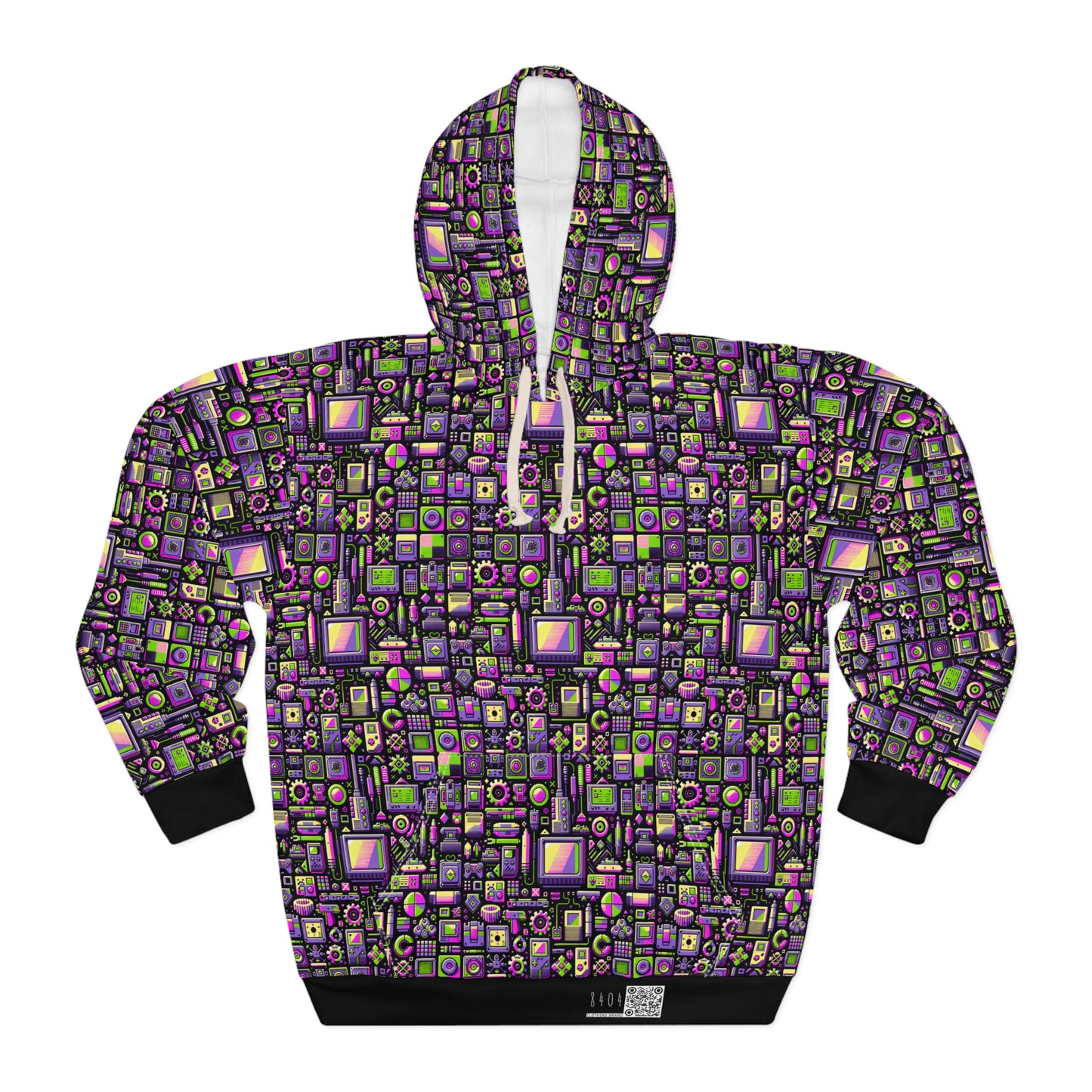 Digital Nostalgia Remix Modern Vintage Fusion Pullover Hoodie - 8404 Design-67
