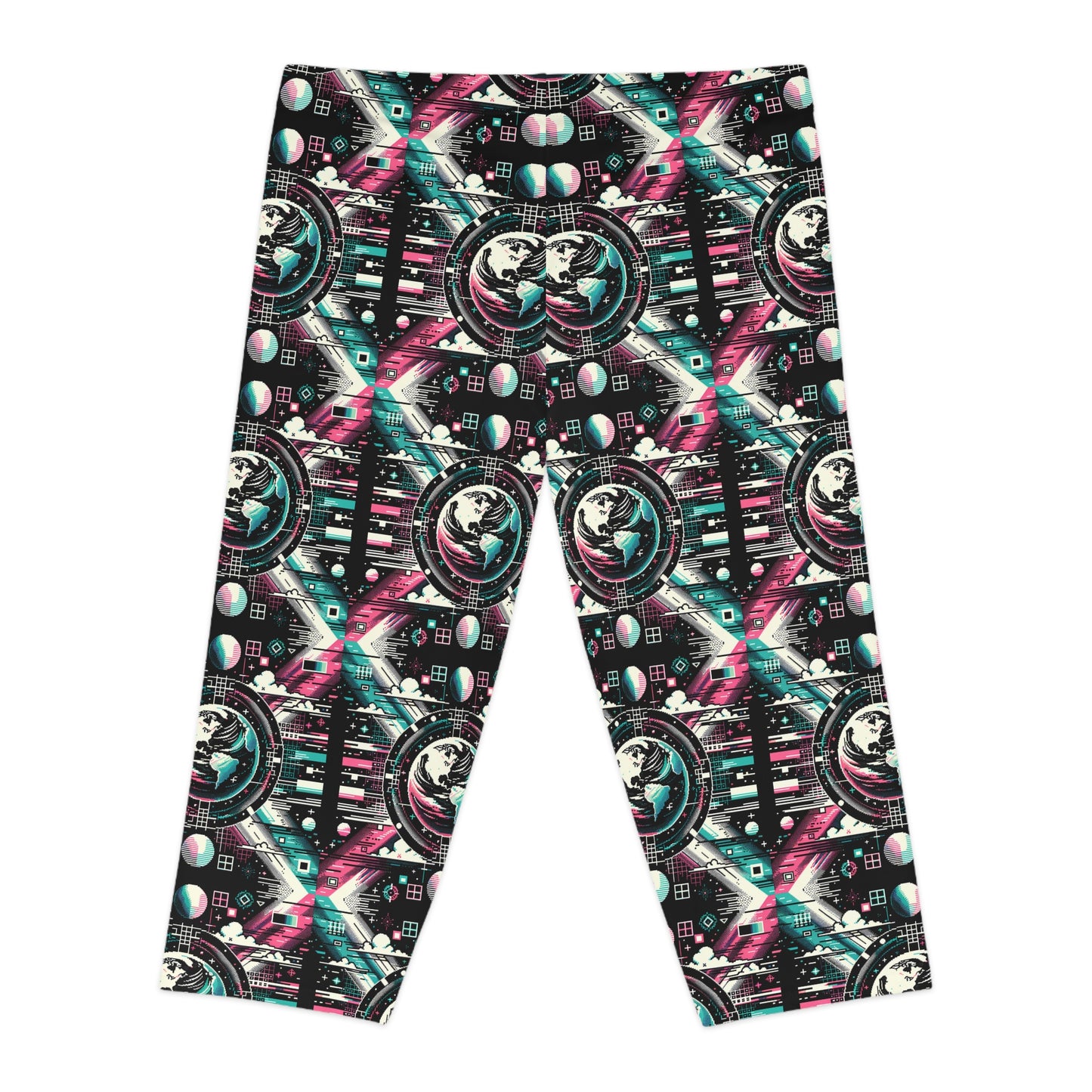 Digital Artistry Digital-native Streetwear Women's Capri Leggings - 8404 Design-62