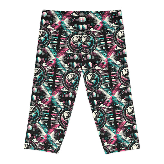 Digital Artistry Digital-native Streetwear Women's Capri Leggings - 8404 Design-62