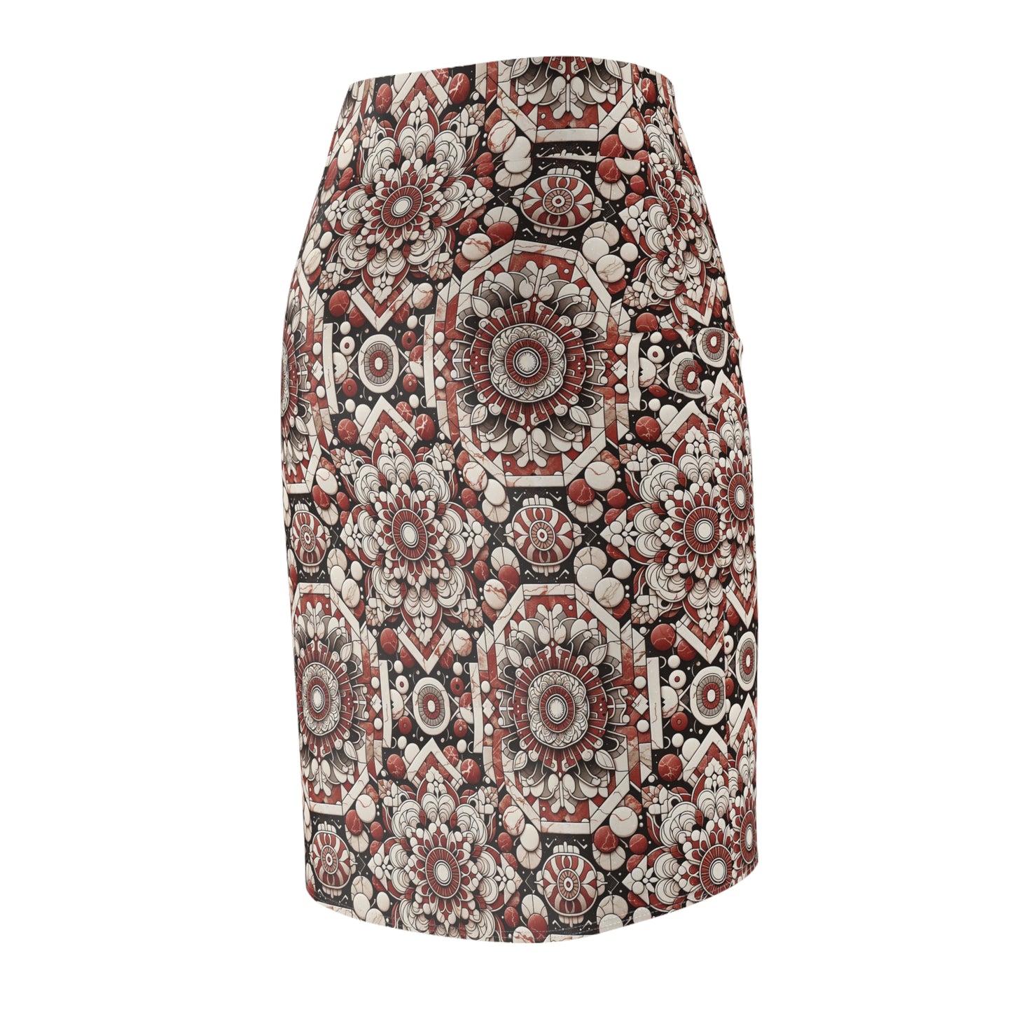 Neo Jomon Sculptural Aesthetics Artisanal Streetwear Women's Pencil Skirt - 8404 Design-55