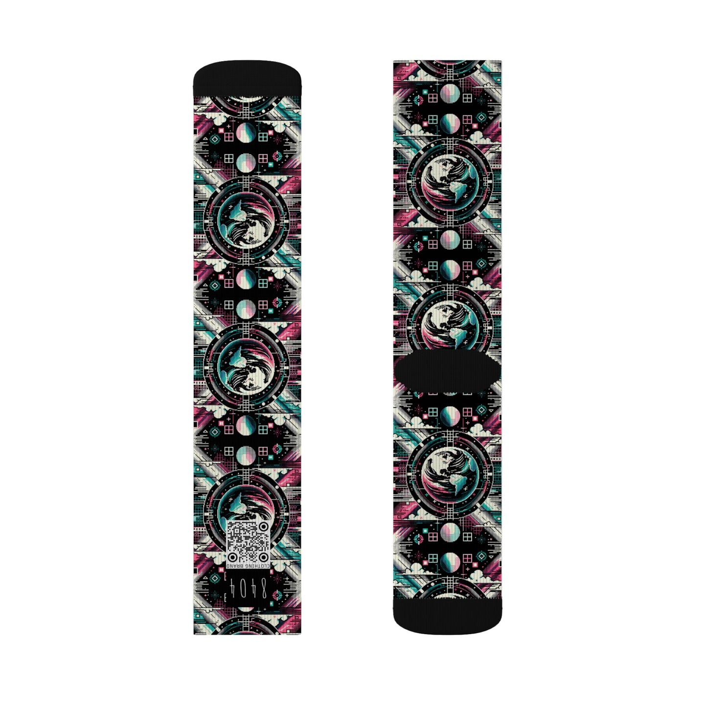 Digital Artistry Digital-native Streetwear Sublimation Socks - 8404 Design-62