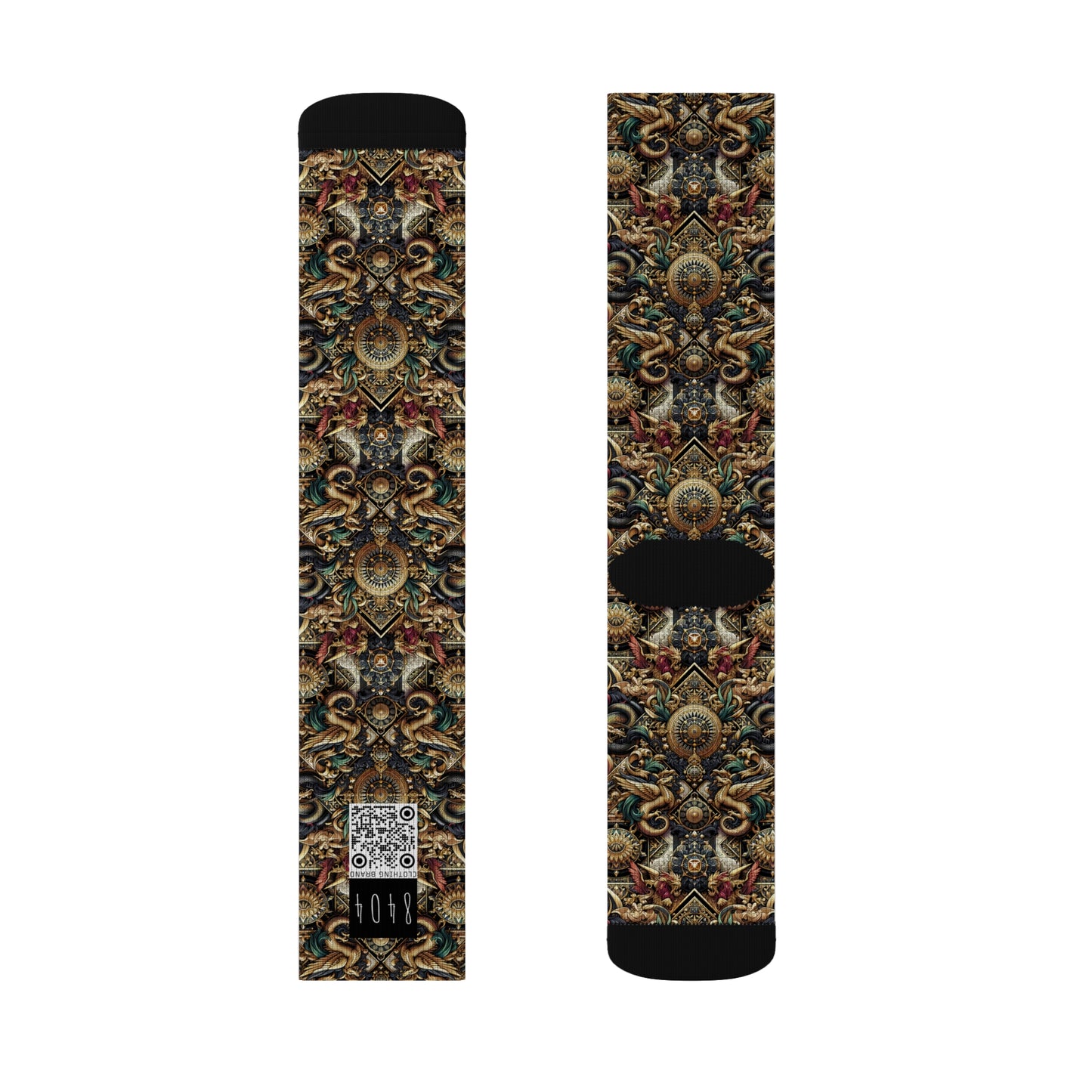 Digital Renaissance Luxurious Streetwear Inspired By Classical Art With a Modern Twist Sublimation Socks - 8404 Design-76
