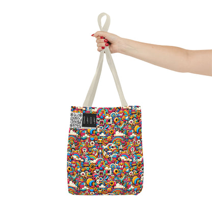 Neon Pop Playful Pop Culture Mashup Tote Bag - 8404 Design-62