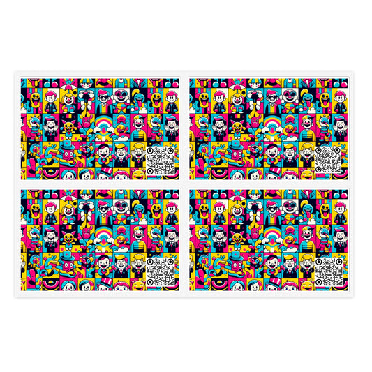 Neon Pop Playful Pop Culture Mashup Sticker Sheets - 8404 Design-60