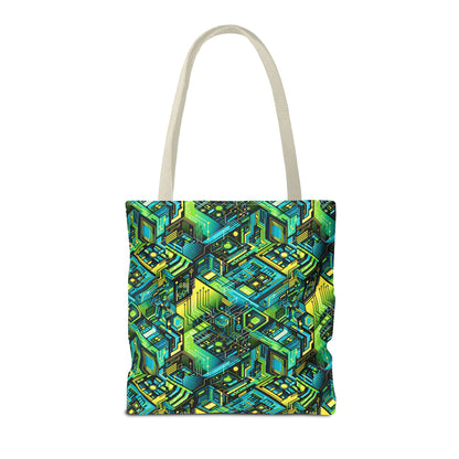 Tech-Infused Neon Tech-Forward Streetwear Tote Bag - 8404 Design-38