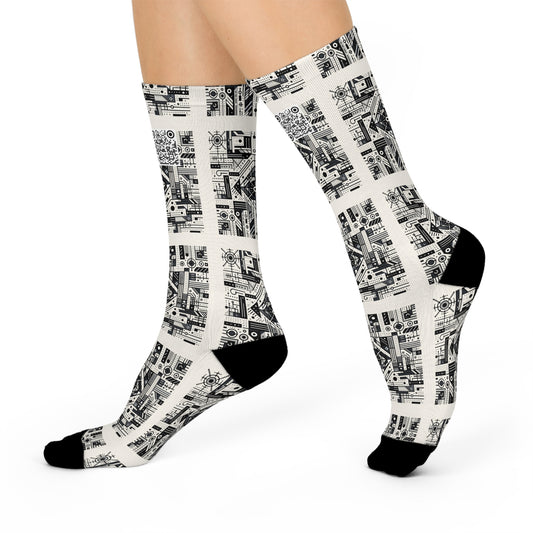 Digital Minimalism Minimalist Tech Cushioned Crew Socks - 8404 Design-47