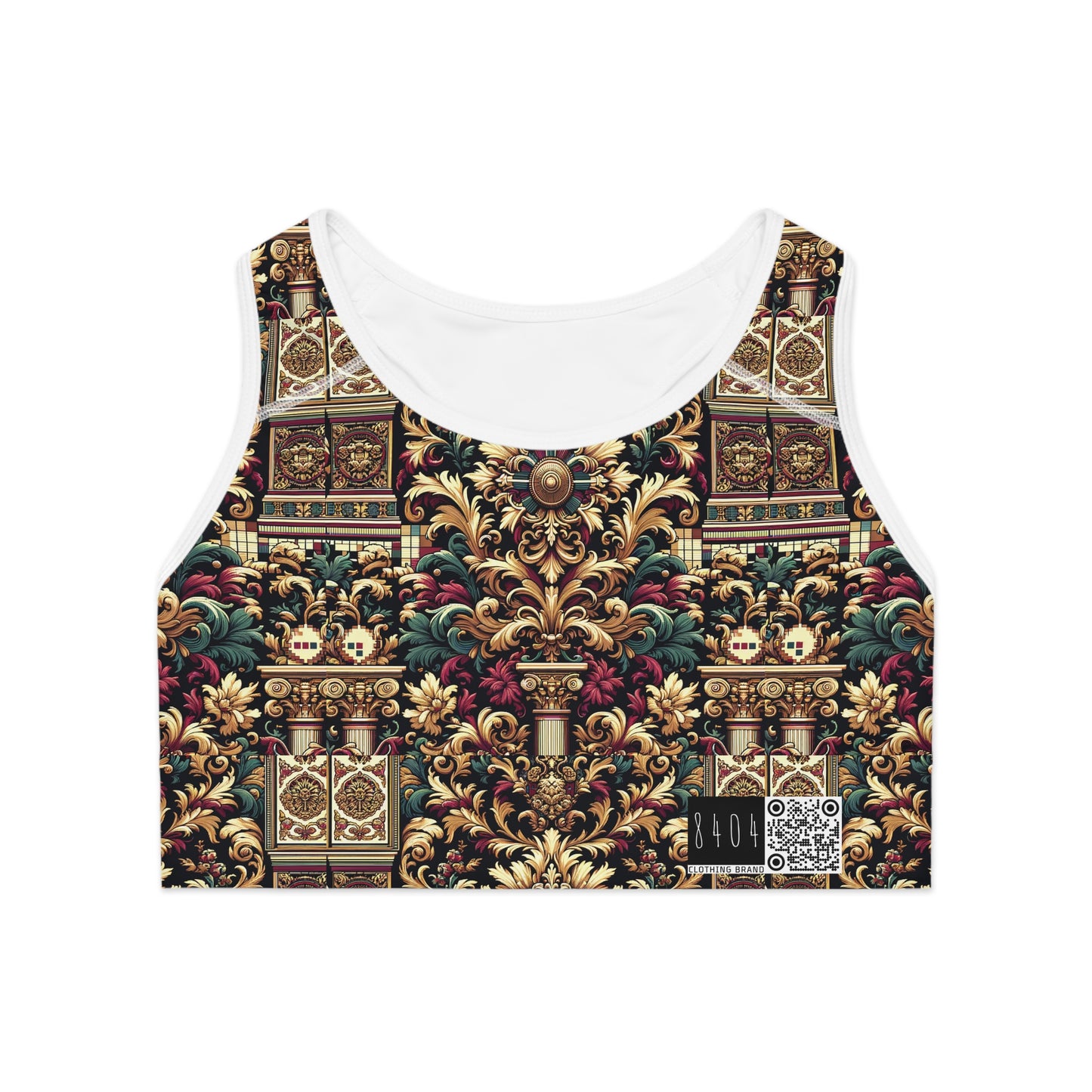 Digital Renaissance Modern Baroque Fusion Sports Bra - 8404 Design-57