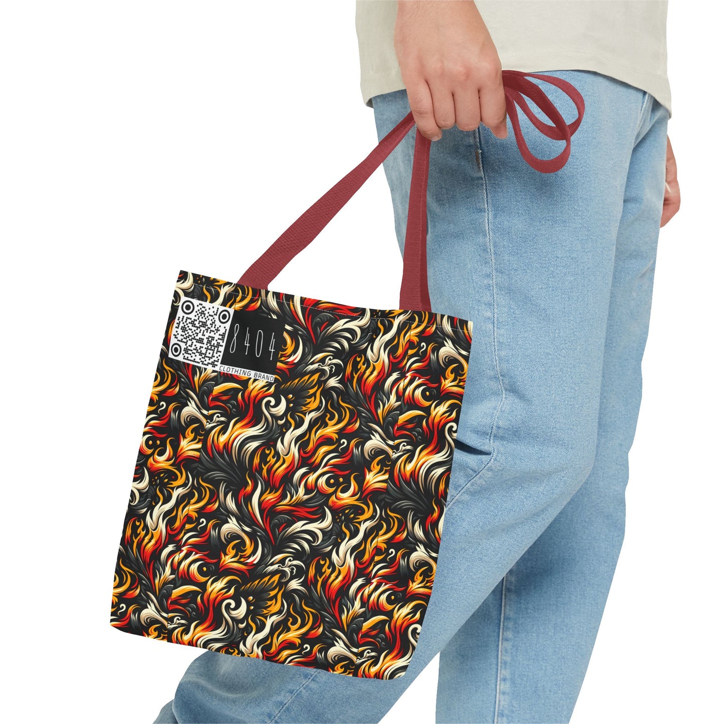 Fire & Flames Bold Streetwear Statement Tote Bag - 8404 Design-55