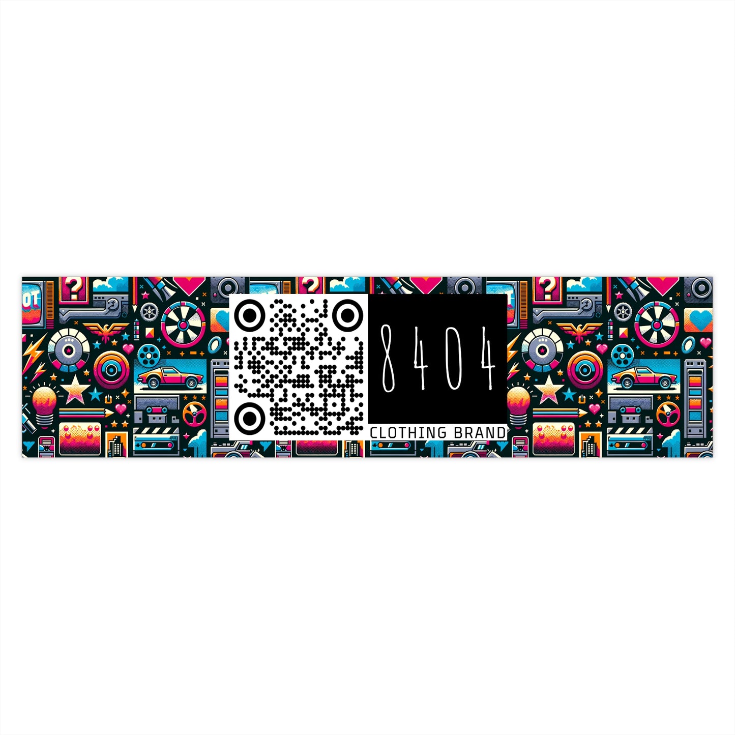 Digital Pop Culture Mashup Maximalist Pop Bumper Sticker - 8404 Design-71