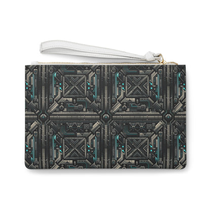 Tech Noir Futuristic Tech Aesthetic with a Dark Twist Clutch Bag - 8404 Design-59