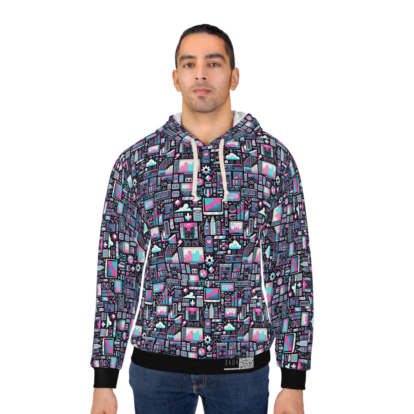 Digital Rebellion Youthful Streetwear with a Rebellious Digital Twist Pullover Hoodie - 8404 Design-71