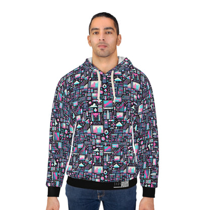 Digital Rebellion Youthful Streetwear with a Rebellious Digital Twist Pullover Hoodie - 8404 Design-71
