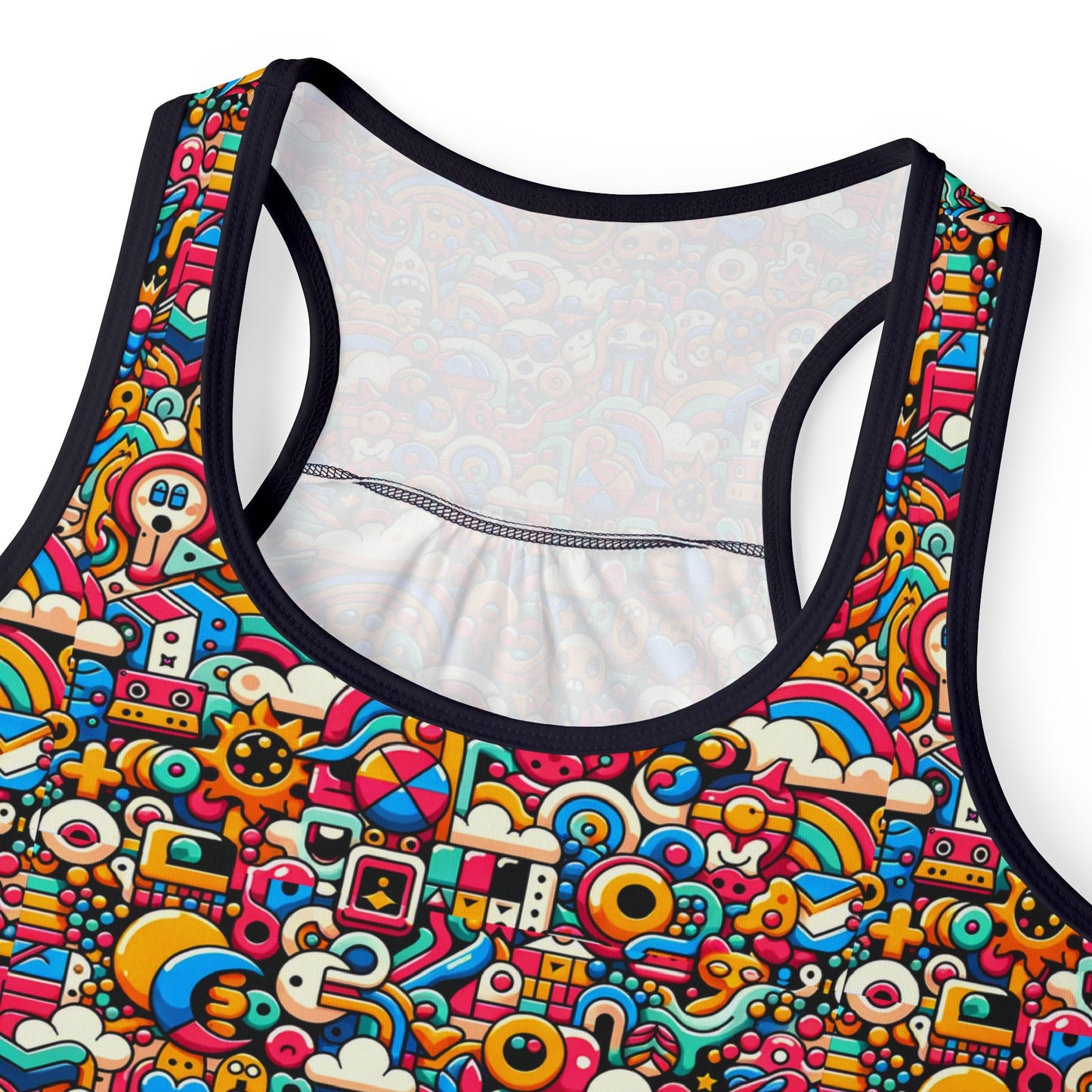 Neon Pop Playful Pop Culture Mashup Women's Tank Top - 8404 Design-62